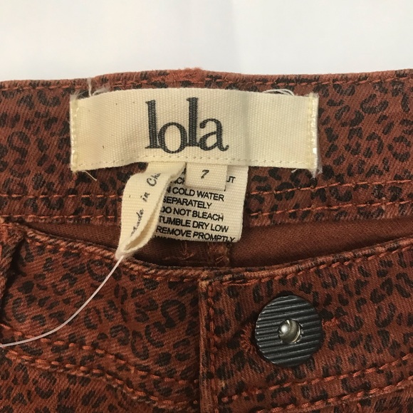 Lola NWT Rust Leopard Print Jean Shorts Size 7 - Picture 4 of 5
